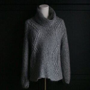 Zara | Beautiful Mohair Blend, Cable Knit, Turtleneck Sweater